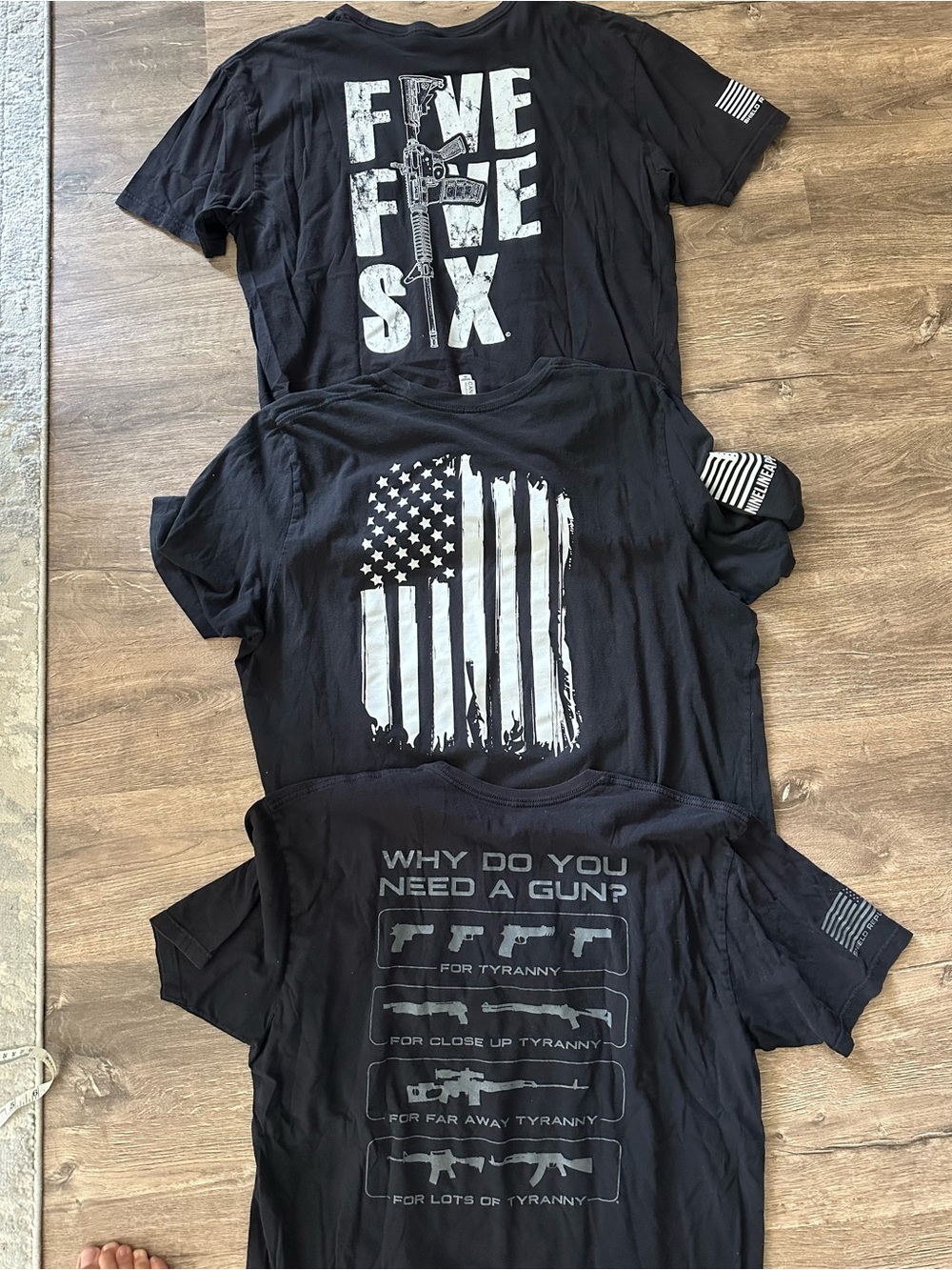Shield Republic Men’s Black Graphic Tee Bundle Patriotic & Tactical Prints